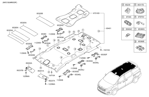 2019 Kia Sedona Bracket Assembly-Assist Diagram for 85433A9000