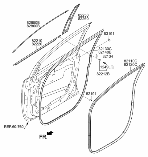 2020 Kia Sedona Moulding-Front Door Diagram