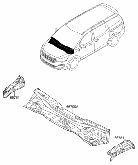 2019 Kia Sedona Cowl Panel Diagram