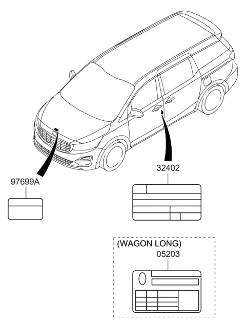 2021 Kia Sedona Label-Emission Diagram for 324503L232