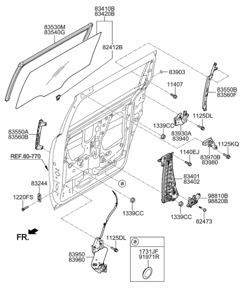 2021 Kia Sedona Regulator Assembly-Rr Dr Diagram for 83403A9200