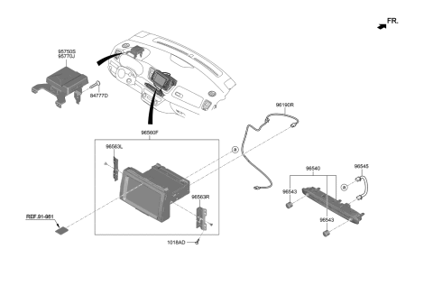 2019 Kia Sedona Unit Assembly-Surround V Diagram for 99960A9100