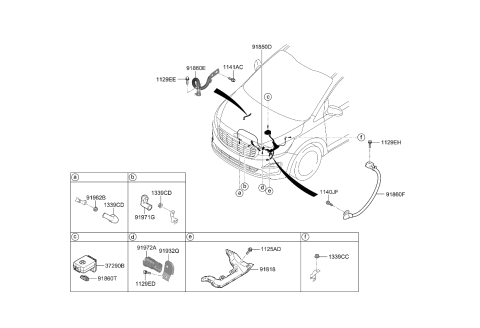 2020 Kia Sedona Battery Wiring Assembly Diagram for 91852A9620