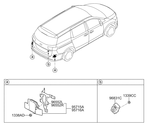 2021 Kia Sedona Bracket-Mounting,LH Diagram for 95812A9500