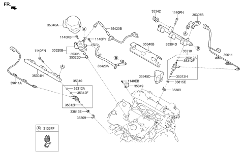 2021 Kia Sedona Throttle Body & Injector Diagram