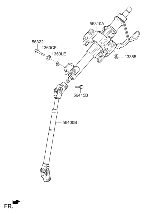 2019 Kia Sedona Steering Column & Shaft Diagram