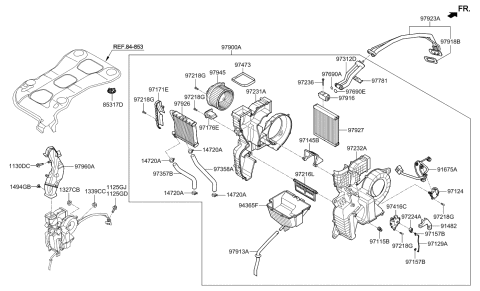 2019 Kia Sedona Duct Assembly-Rear Air Conditioner Diagram for 97930A9000