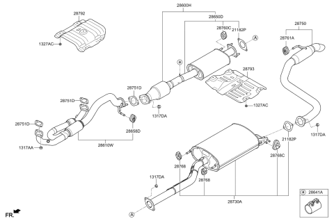 2020 Kia Sedona Muffler & Exhaust Pipe Diagram