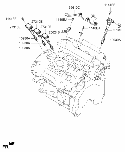 2019 Kia Sedona Spark Plug & Cable Diagram