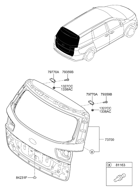 2020 Kia Sedona Tail Gate Diagram