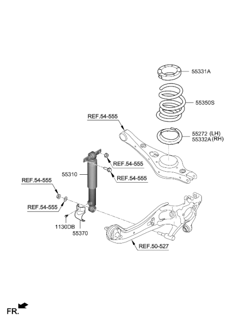 2021 Kia Sedona Shock Absorber Assembly Diagram for 55310A9960