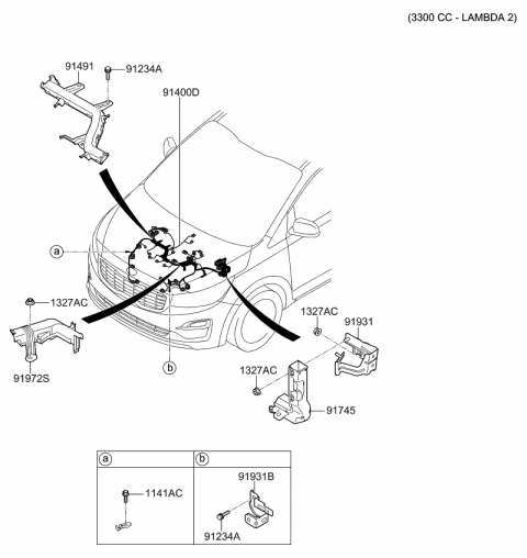 2021 Kia Sedona Wiring Assembly-Control Diagram for 91412A9040