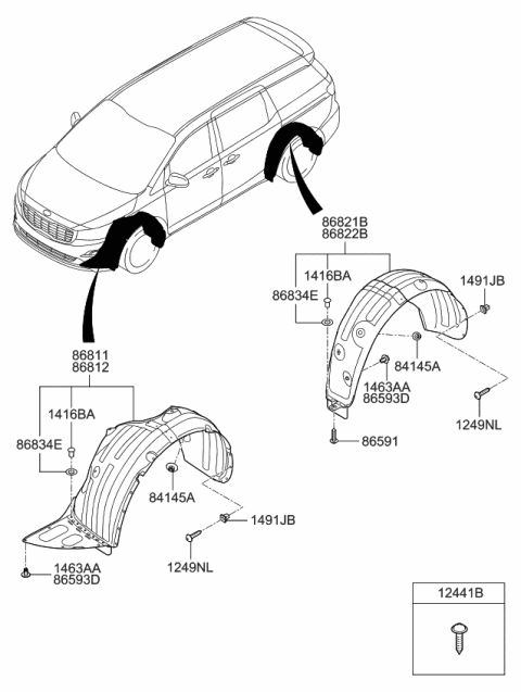 2020 Kia Sedona Pac K Diagram for 1244905207K