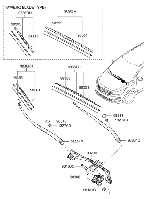 2019 Kia Sedona Windshield Wiper Diagram