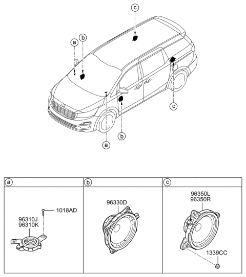 2020 Kia Sedona Speaker Diagram 1