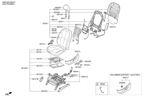 2021 Kia Sedona Lever-Recliner,LH Diagram for 88185A9000GBU