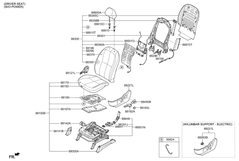 2021 Kia Sedona Cap-Height Knob,LH Diagram for 88192A9000GBU