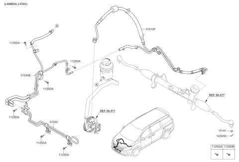 2020 Kia Sedona Power Steering Oil Line Diagram