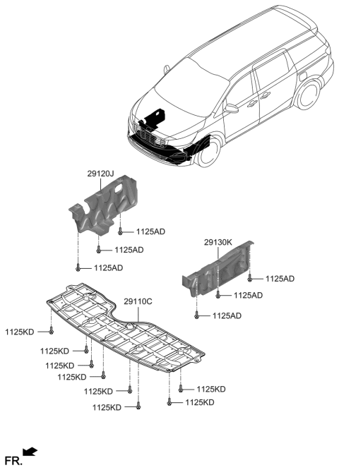 2019 Kia Sedona Panel-Side Cover,LH Diagram for 29130A9400