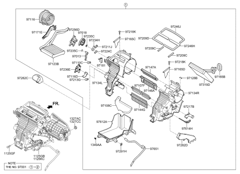 2014 Kia Soul Motor & Fan Assembly-A/C Diagram for 97113B2000