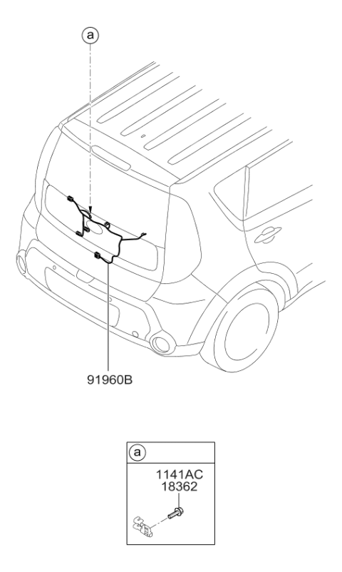 2016 Kia Soul Wiring Assembly-Tail Gate Diagram for 91680B2010