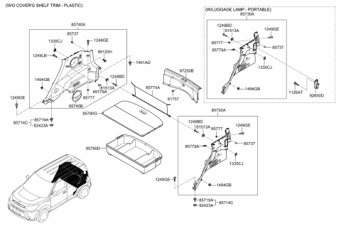 2016 Kia Soul Luggage Compartment Diagram 1