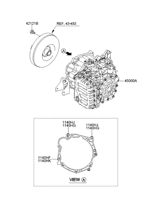 2015 Kia Soul Auto TRANSAXLE & TORQUE/CONVENTIONAL Assembly Diagram for 4500026AC3