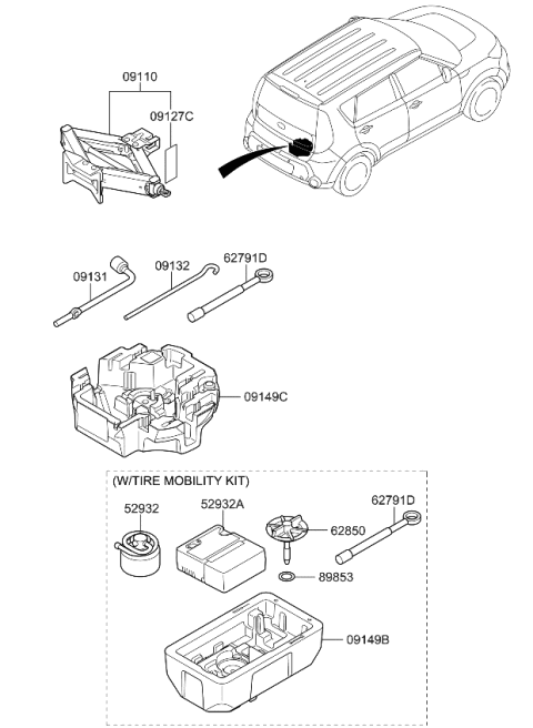 2014 Kia Soul Case-Mobility Kit Diagram for 09149B2500
