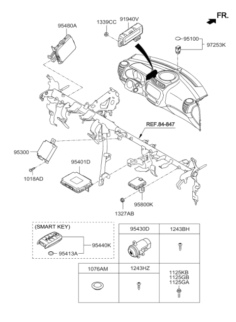 2014 Kia Soul Tire Pressure Monitoring Sensor Module Assembly Diagram for 95800B2000