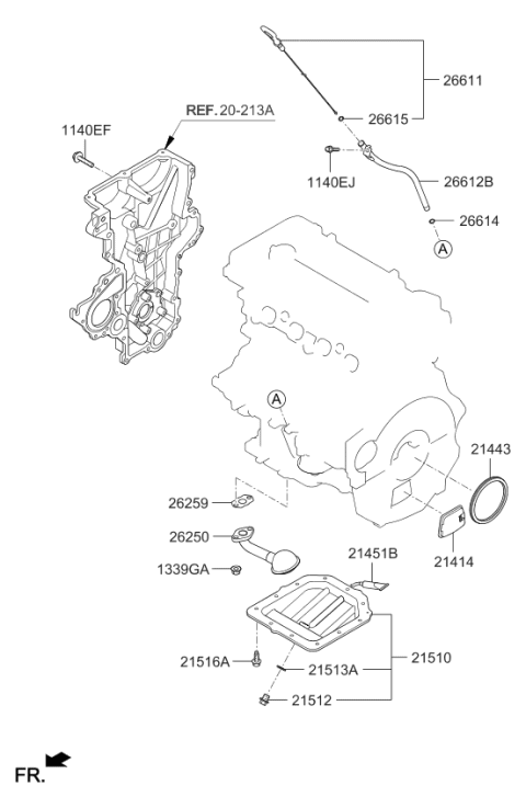 2015 Kia Soul Belt Cover & Oil Pan Diagram 1