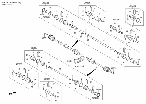 2016 Kia Soul Drive Shaft (Front) Diagram 1