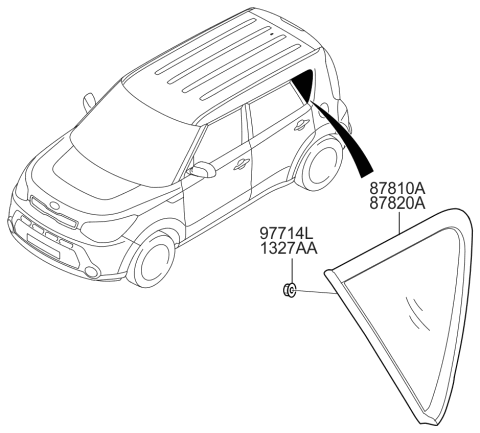 2015 Kia Soul Glass & MOULDING Ass Diagram for 87810B2010