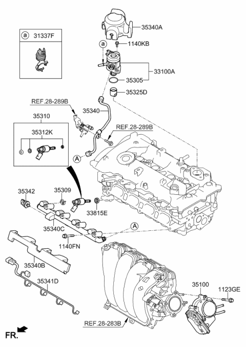 2015 Kia Soul Injector Assembly-Fuel Diagram for 353102E500