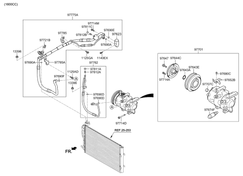 2015 Kia Soul Air Condition System-Cooler Line Diagram 1