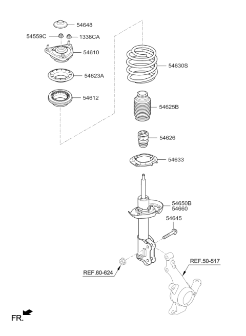 2016 Kia Soul Front Spring Diagram for 54630B2334