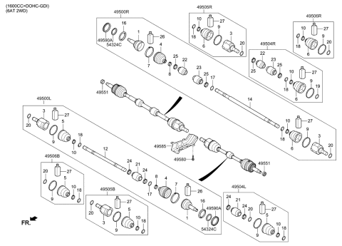 2016 Kia Soul Drive Shaft (Front) Diagram 2