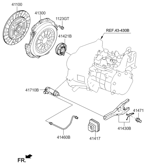 2015 Kia Soul Clutch & Release Fork Diagram