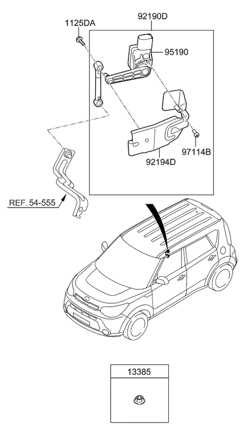 2016 Kia Soul Screw Diagram for 97645B2000