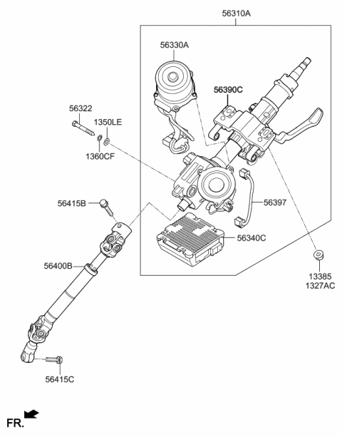 2016 Kia Soul Column Assembly-Steering Diagram for 56310B2100