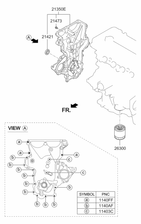 2014 Kia Soul Front Case & Oil Filter Diagram 1