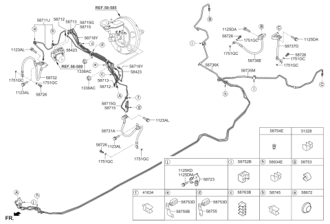 2015 Kia Soul Tube-Master Cylinder To Hydraulic Unit Diagram for 58722B2860