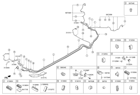 2015 Kia Soul Holder-Fuel Tube Diagram for 313562K700