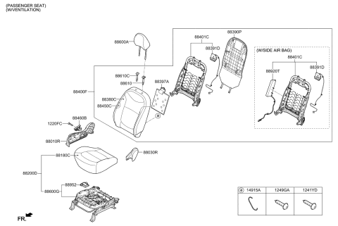 2015 Kia Soul Cushion Assembly-Front Seat Diagram for 88200B2120CUP