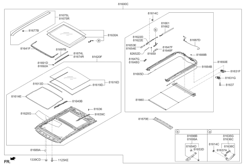 2016 Kia Soul Mechanism Assembly-PANOR Diagram for 81650B2000EQ