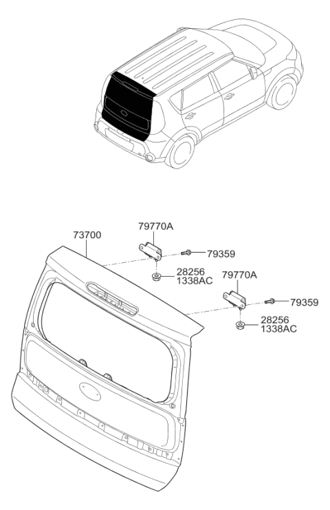 2015 Kia Soul Tail Gate Diagram