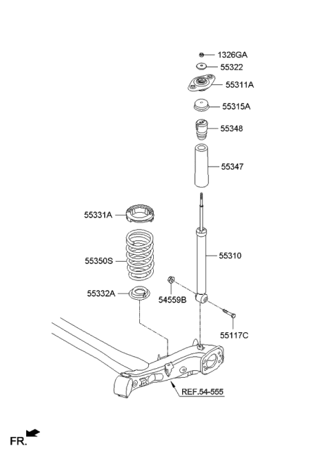 2014 Kia Soul Rear Springs Diagram for 55330B2130