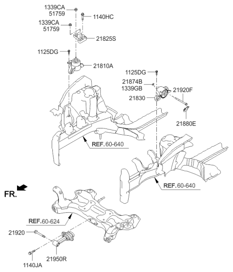 2016 Kia Soul Engine & Transaxle Mounting Diagram 2