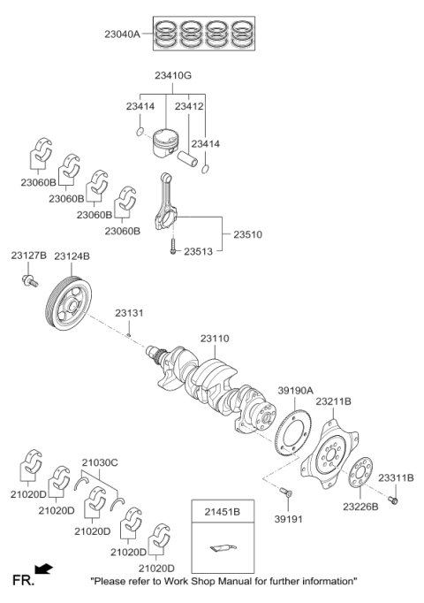 2016 Kia Soul Ring Set-Piston Diagram for 230402E925