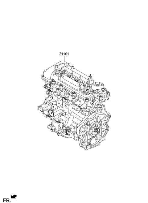 2016 Kia Soul Engine Assembly-Sub Diagram for 121U12BH00