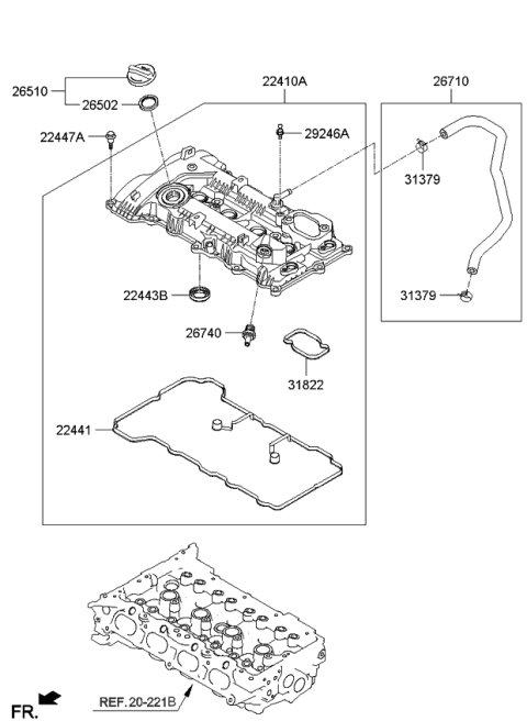 2015 Kia Soul Rocker Cover - Diagram 2